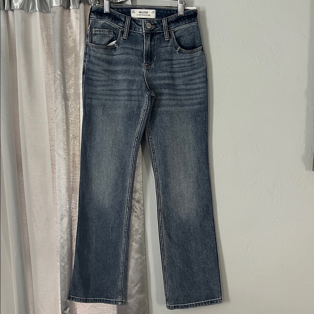 Hollister Dark Blue Straight Leg Jeans